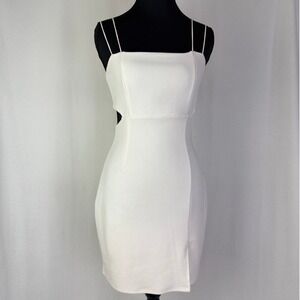 Blue Blush White Mini Dress Blue Blush‎ Sleeveless Bodycon Cutout Party Cocktail